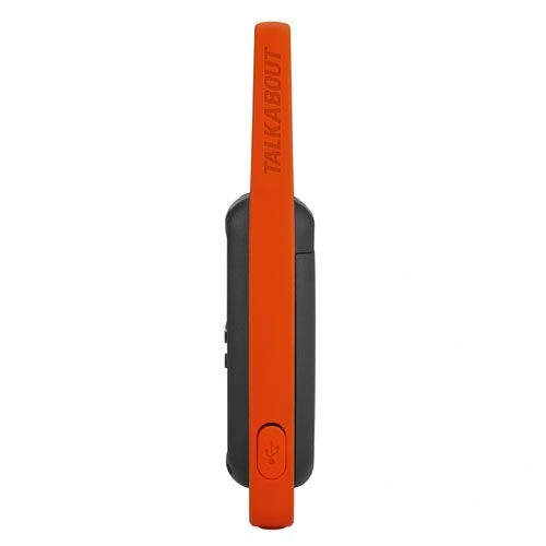 מכשיר קשר Motorola Talkabout T82 – מבט צד ימין עם אנטנה כתומה